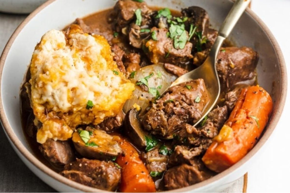 Pattys Crockpot Beef Tip Stew With Dumplings