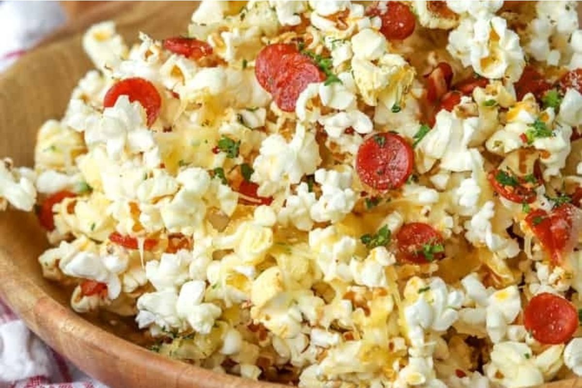 Pepperoni Pizza Popcorn Easy Gourmet Snack