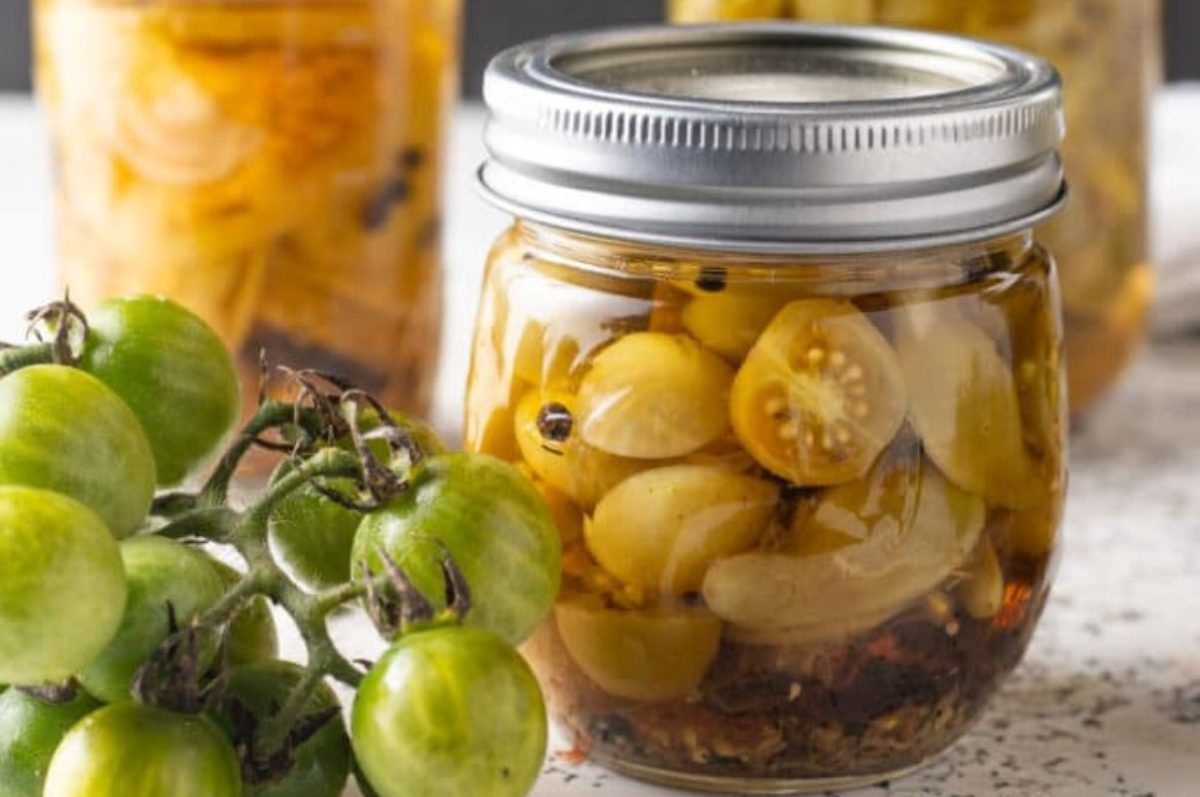 Pickled Green Tomatoes Quick Canned Or Shelf Stable