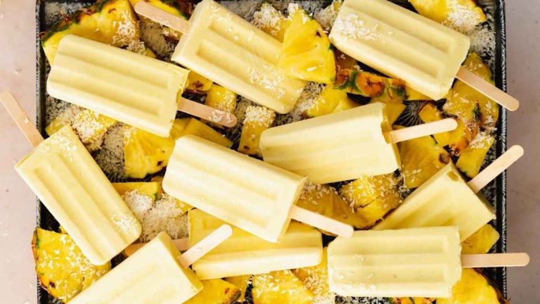 Piña Colada Popsicles.