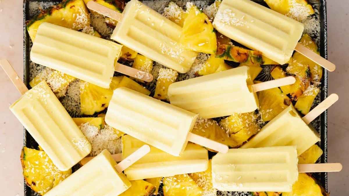 Piña Colada Popsicles.