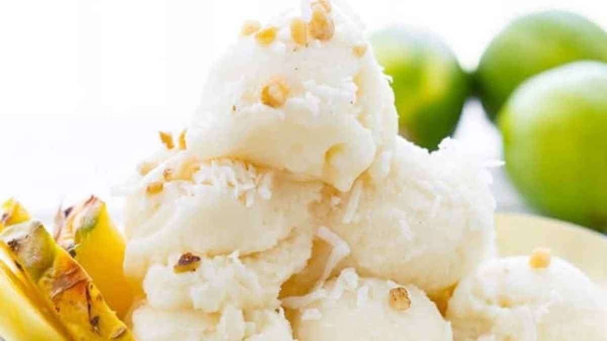 Pineapple Coconut Sorbet. 