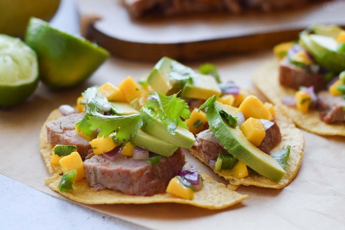 Pork Tostadas With Mango Salsa