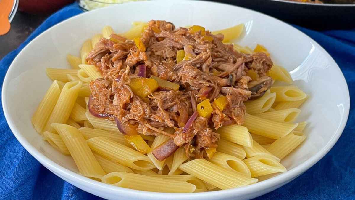 Pulled Pork Pasta. 