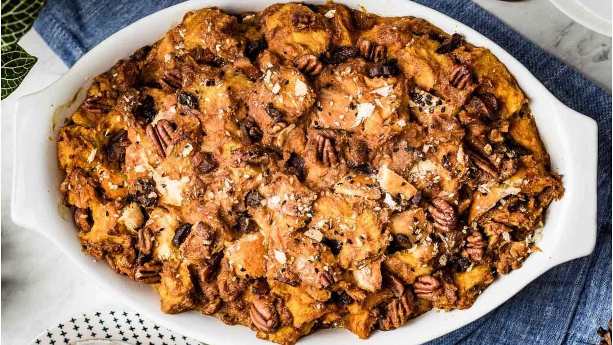 Pumpkin Bread Pudding Recipe. 