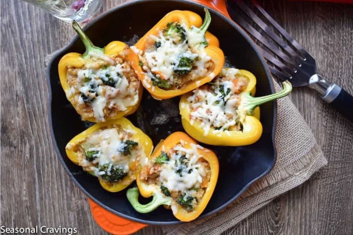 Quinoa Stuffed Peppers With Broccoli