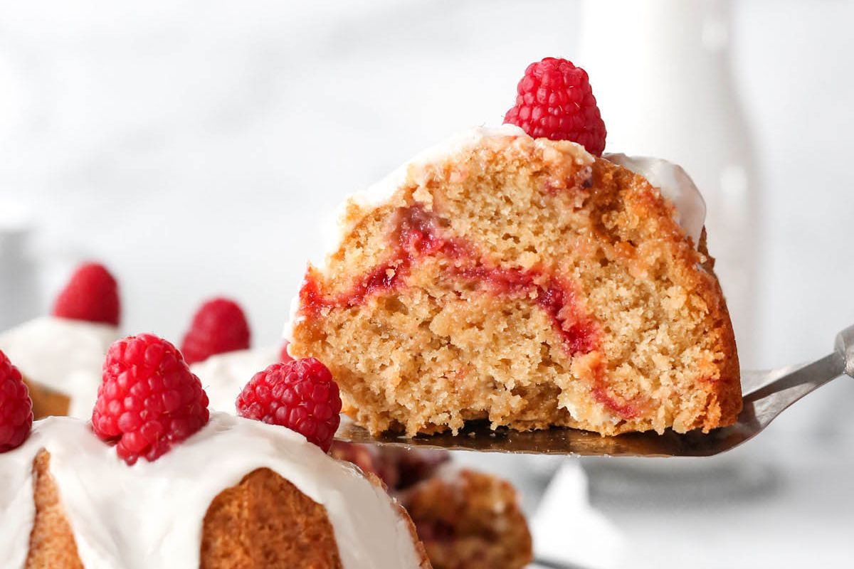 Raspberry White Chocolate Bundt Cake