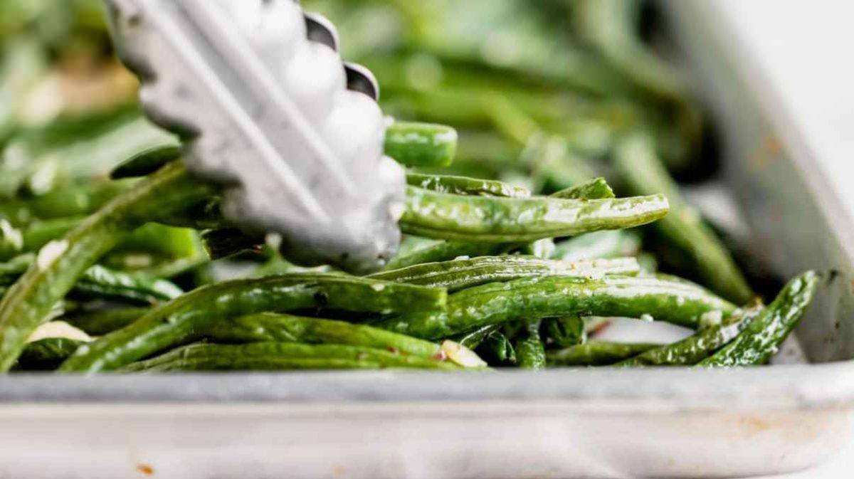 Roasted Green Beans With Almonds.