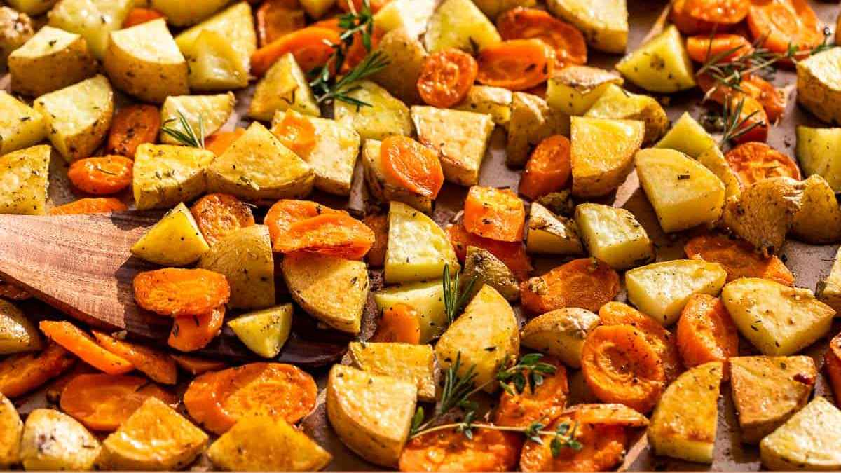 Roasted Potatoes and Carrots.