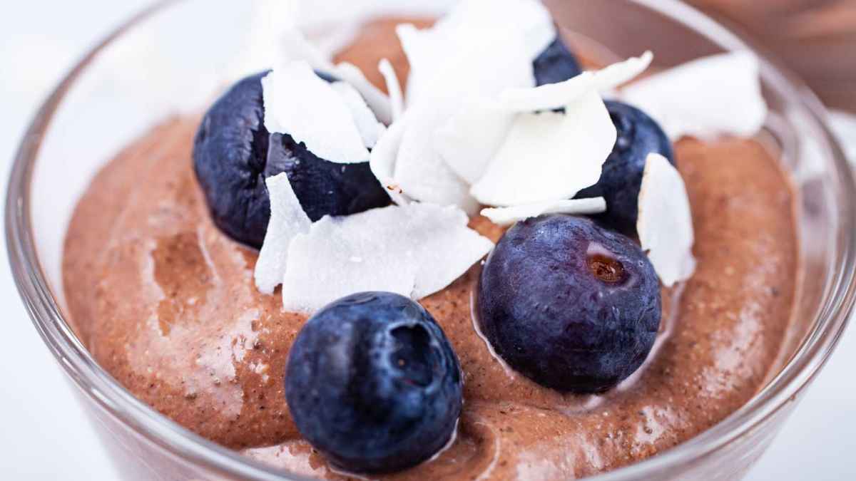 Smooth Blended Chocolate Chia Mousse. 