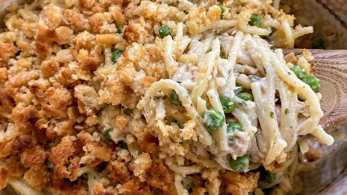 Spaghetti Tuna Casserole.
