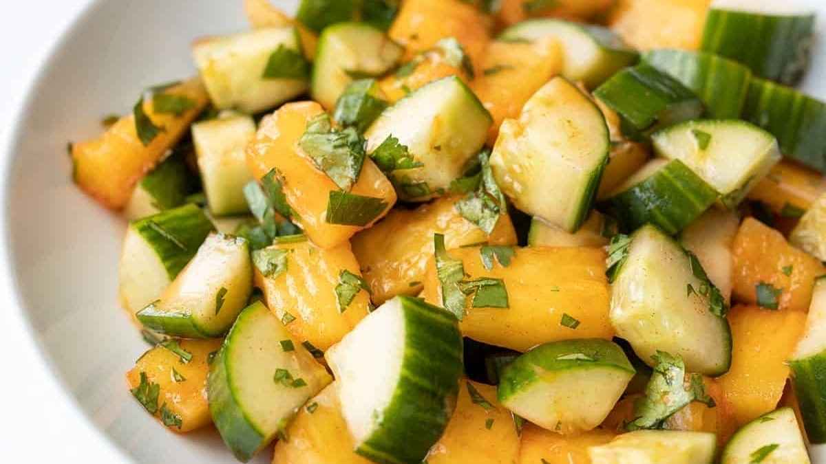 Spicy Pineapple Cucumber Salad. 