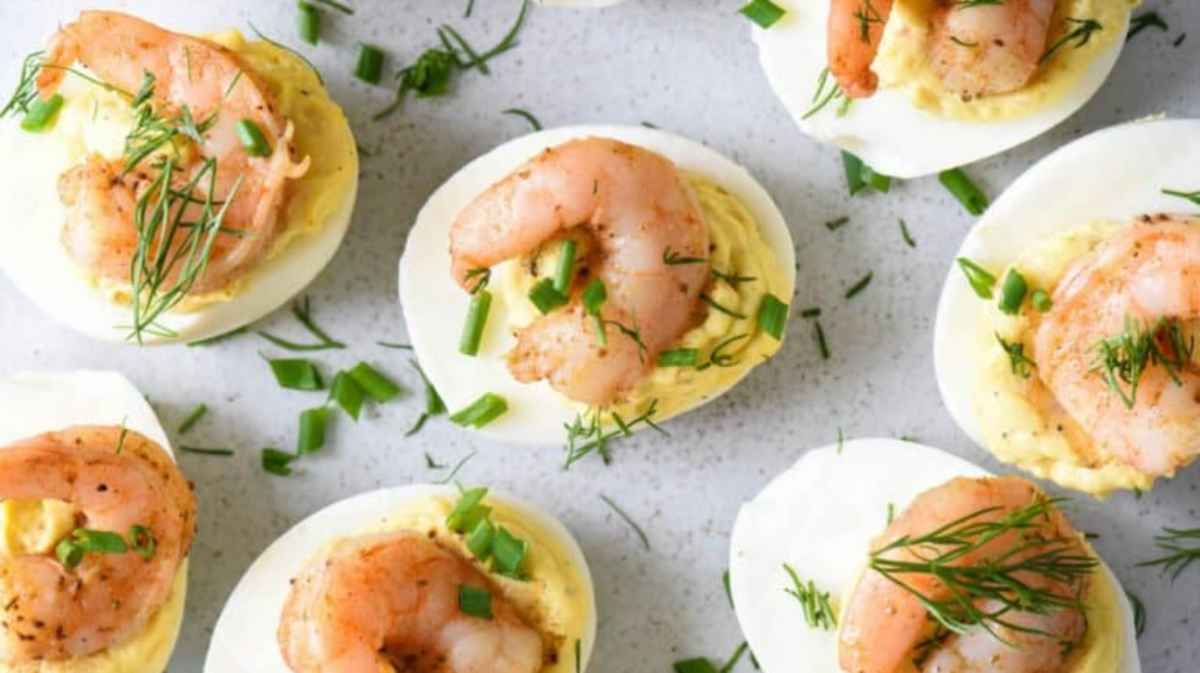 Shrimp Deviled Eggs.