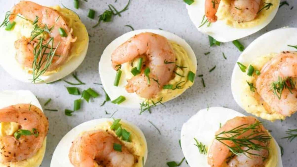 Shrimp Deviled Eggs.