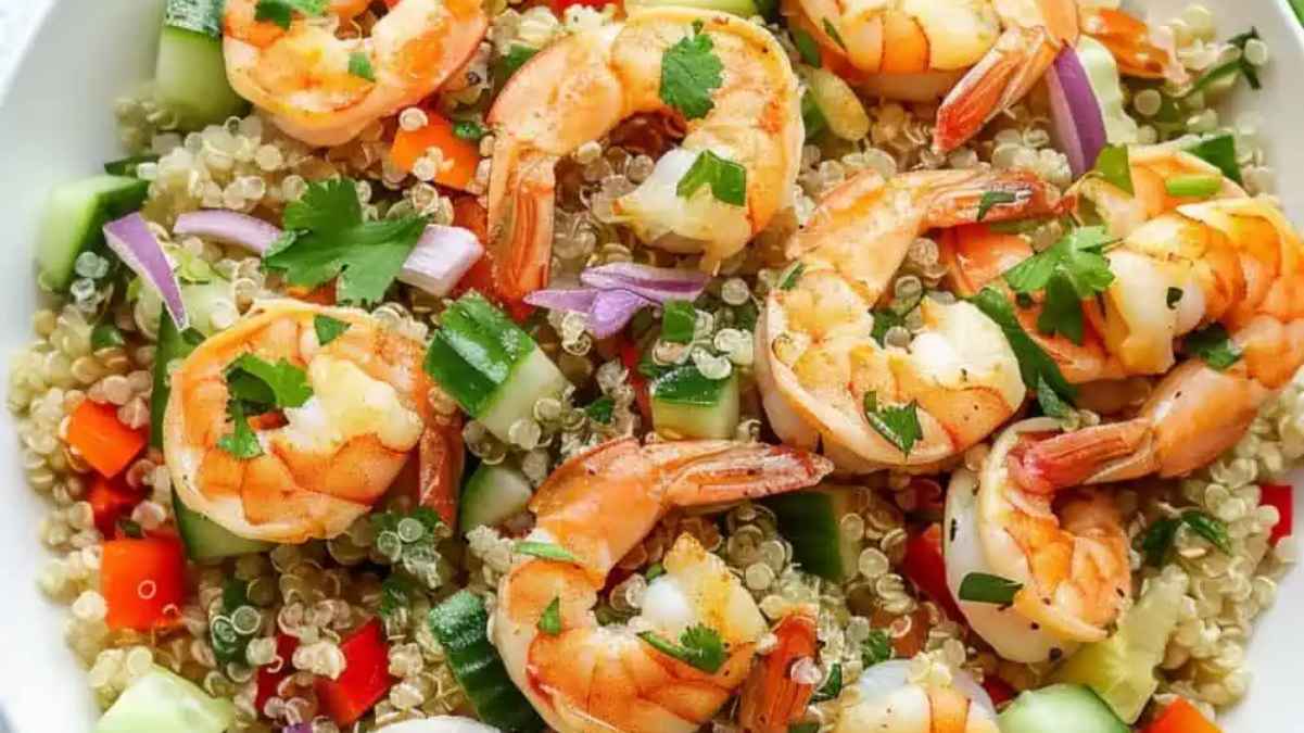 Shrimp Quinoa Bowl. 