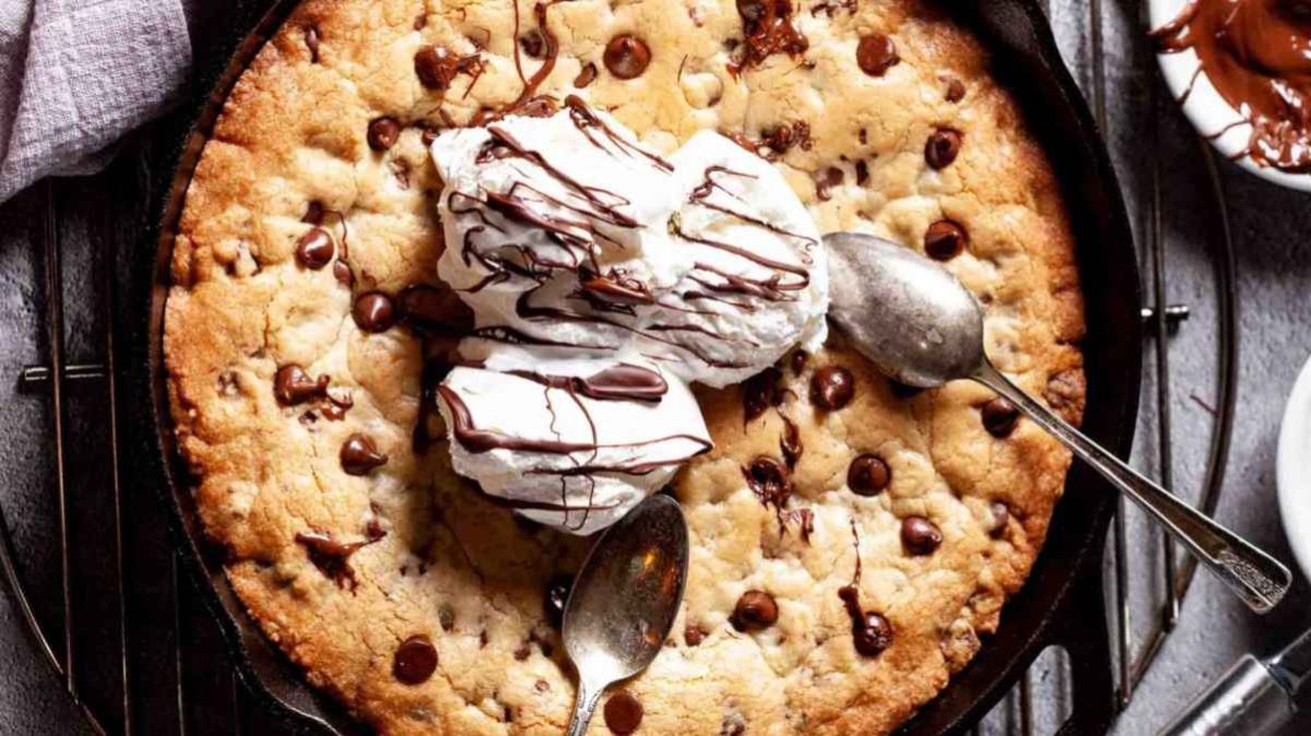 Skillet Chocolate Chip Cookie Cake. 