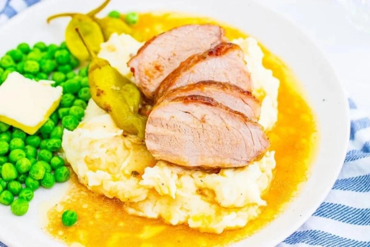 Slow Cooker Mississippi Pork Tenderloin. 