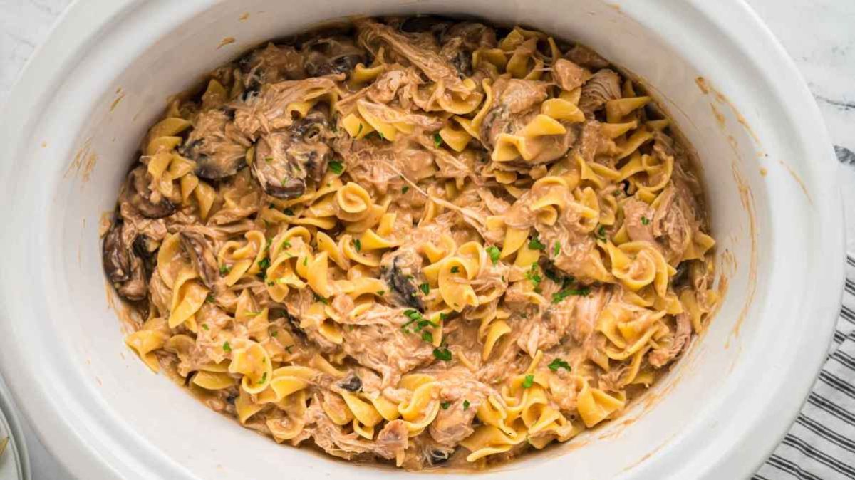 Slow Cooker Chicken Stroganoff.