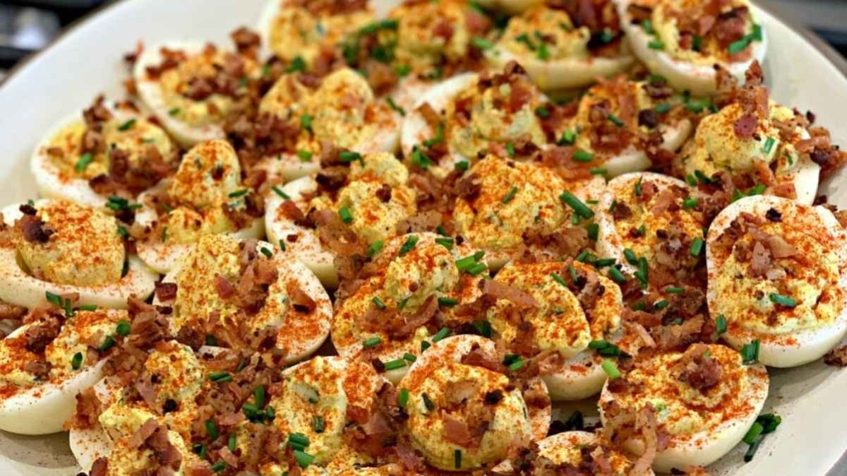 Smoked Deviled Eggs.
