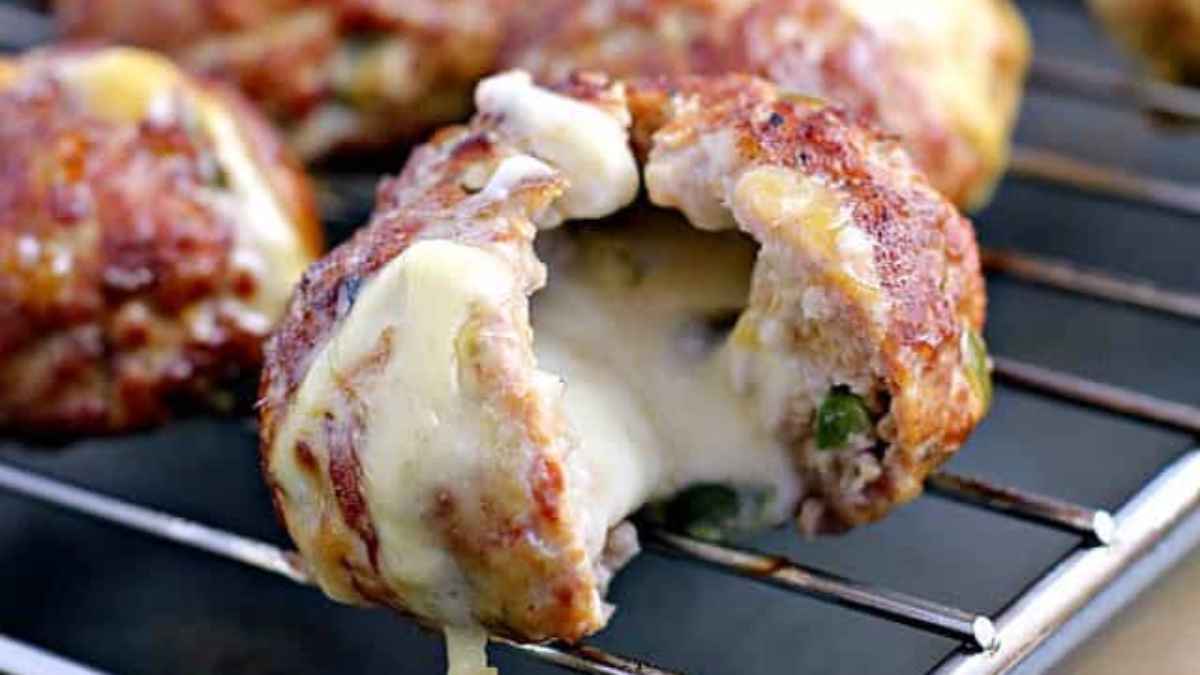 Smoked Jalapeno Cheese-Stuffed Pork Balls.