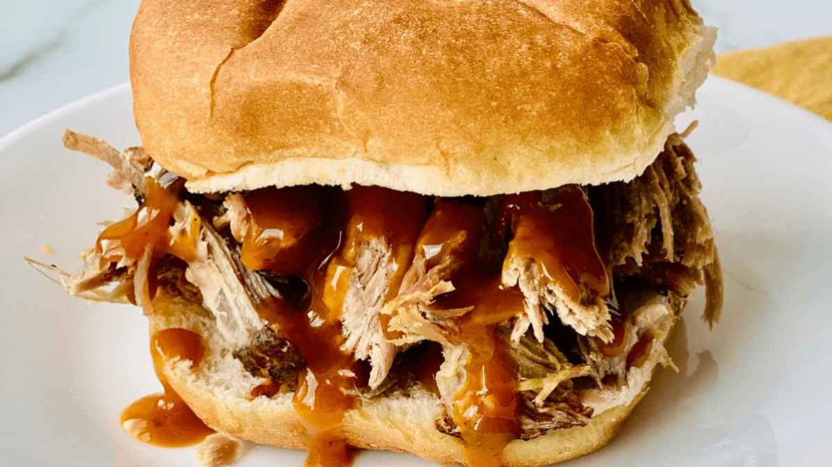 Smoked Pulled Pork Shoulder (Pork Butt). 