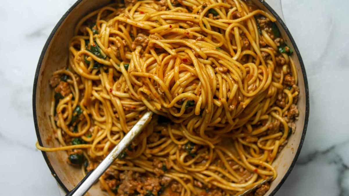 Spicy Sesame Noodles. 