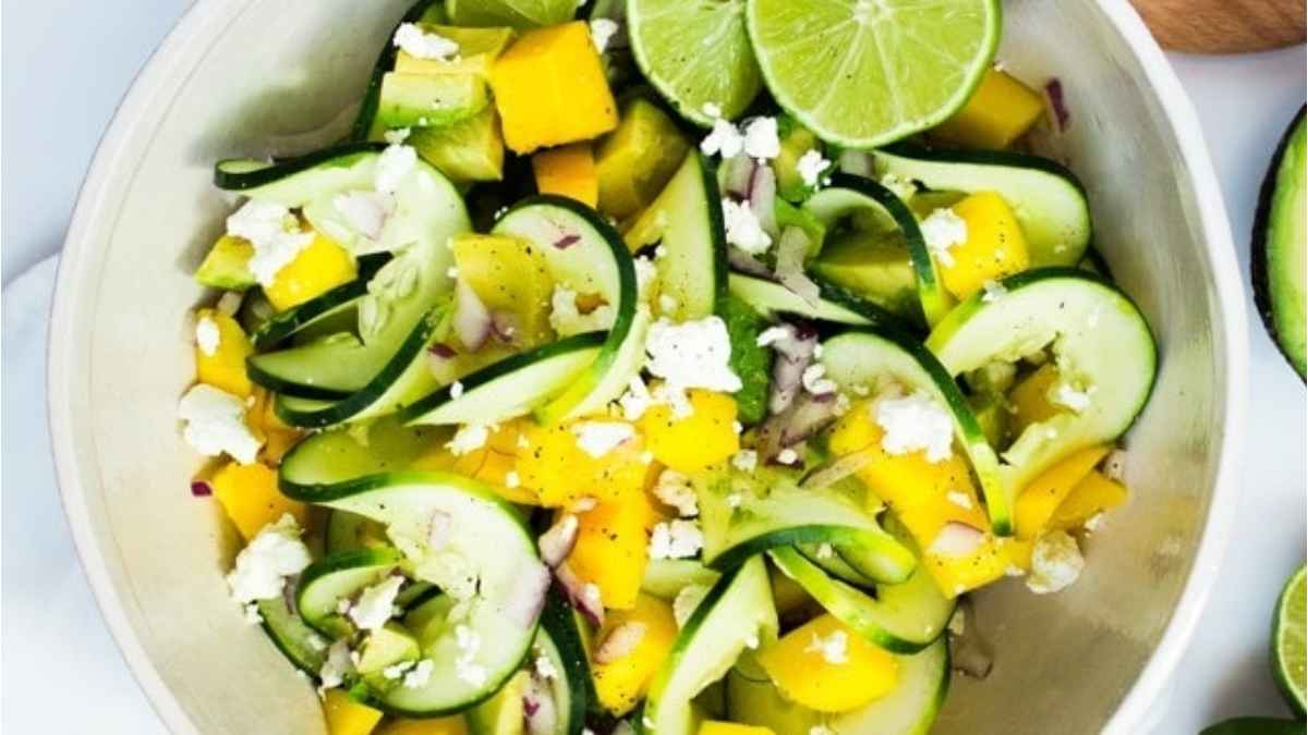 Spiralized Cucumber Summer Salad.