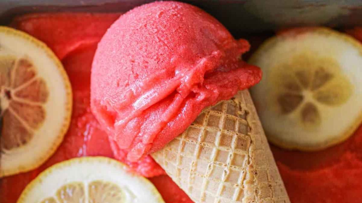 Strawberry Lemonade Sorbet. 