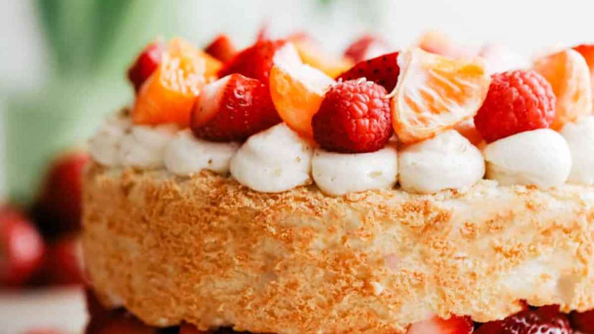 Strawberry Shortcake Angel Food Cake. 