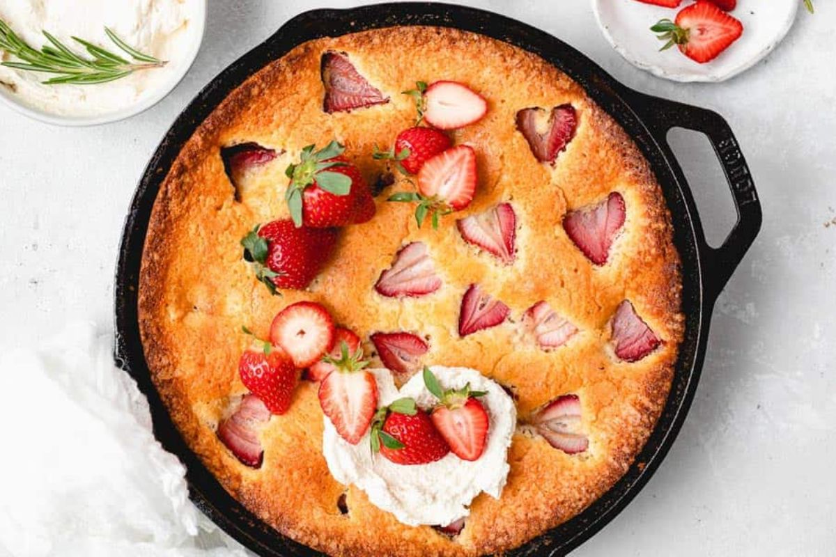 Strawberry Cornmeal Cake