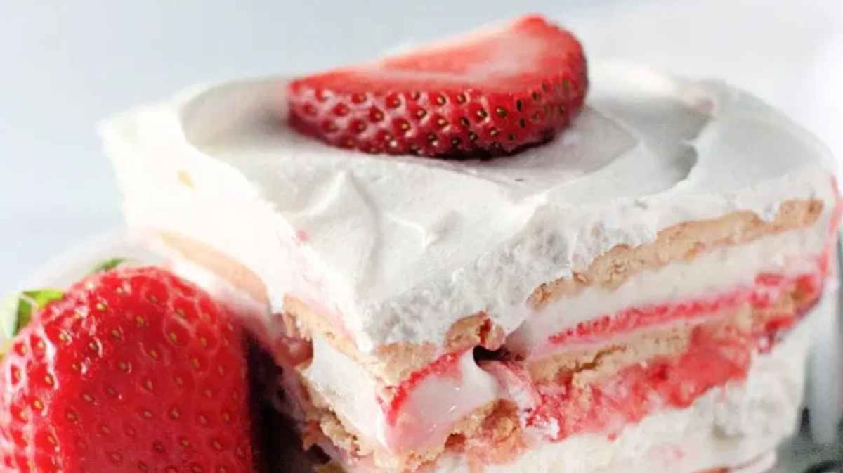 Strawberry Ice Cream Cake.