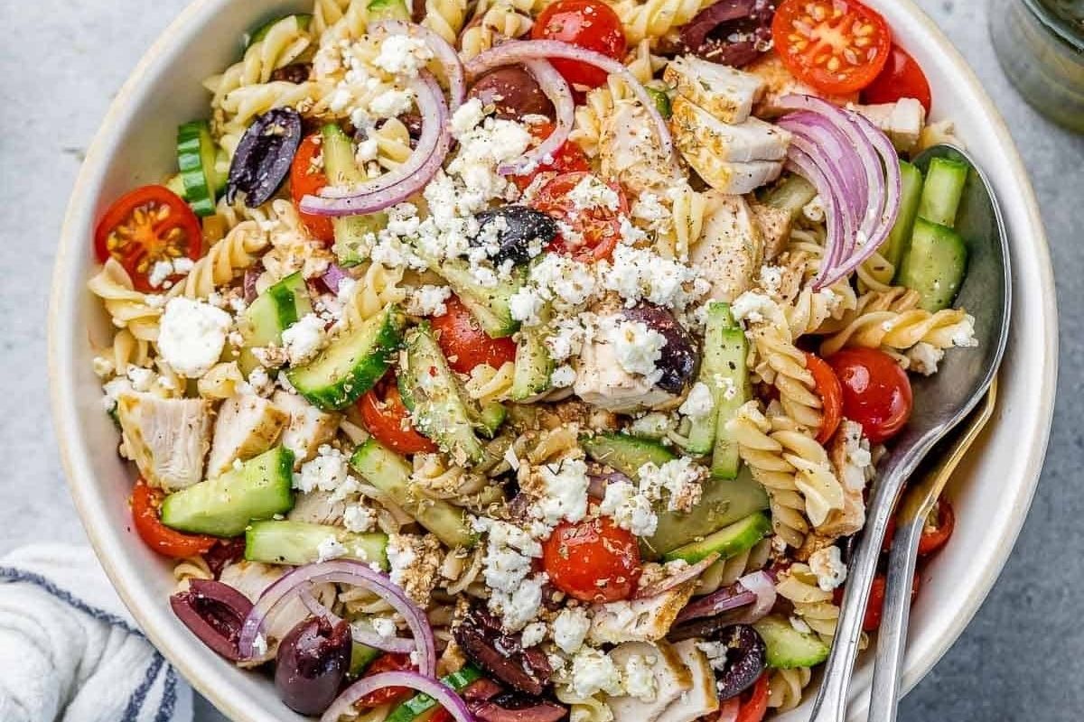 Tasty Greek Chicken Pasta Salad