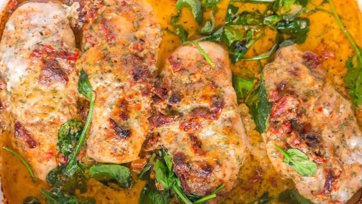 The Best Creamy Baked Tuscan Chicken Recipe. 