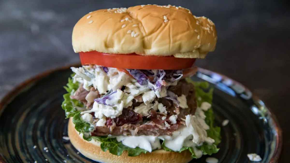 Traeger Pulled Lamb Gyro Sandwich. 