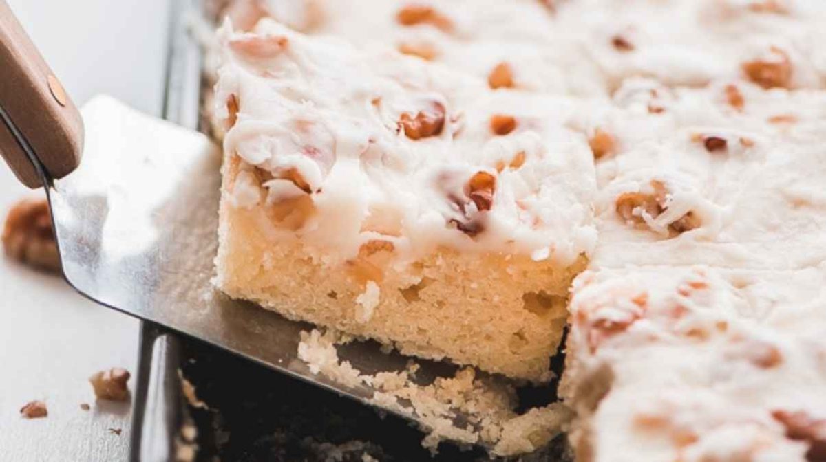 White Texas Sheet Cake. 