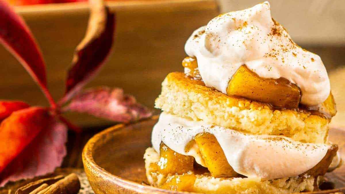 Apple Shortcakes With Maple Whipped Cream.