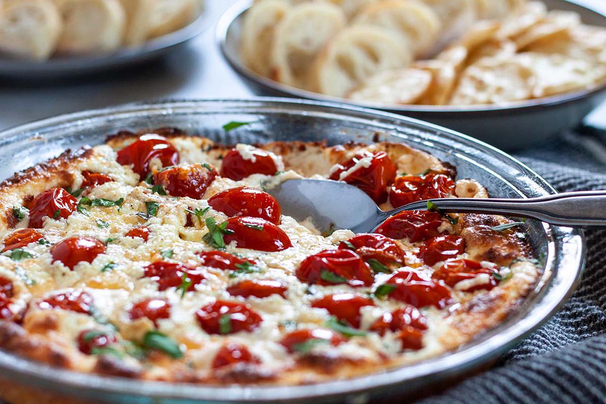 Baked Goat Cheese Tomato Dip.