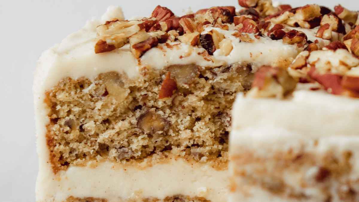 Butter Pecan Cake With Cream Cheese Frosting.
