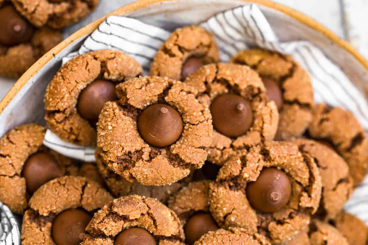Chocolate Peanut Butter Blossoms Recipe. 
