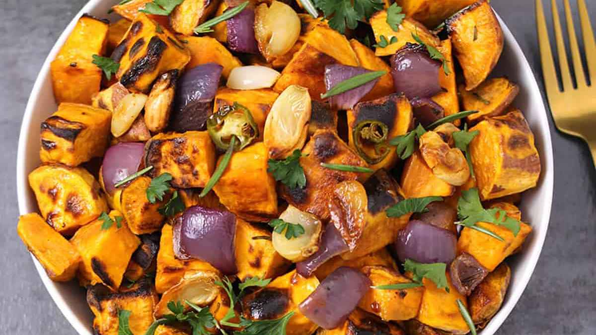 Roasted Sweet Potatoes.