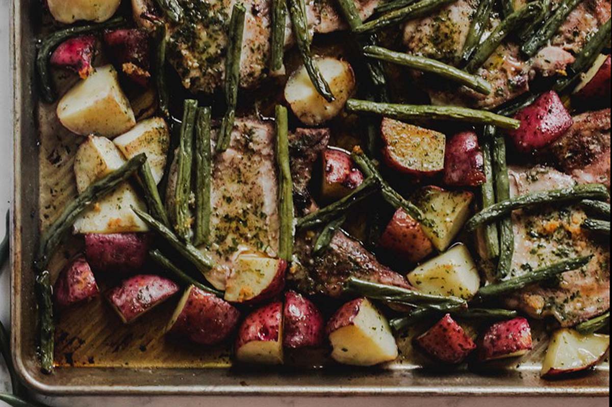 Sheet Pan Ranch Pork Chops. 