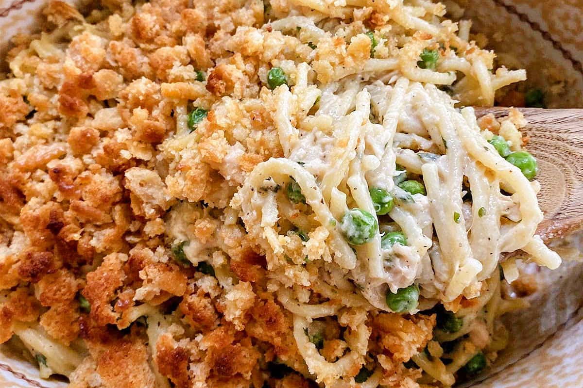 Spaghetti Tuna Casserole. 