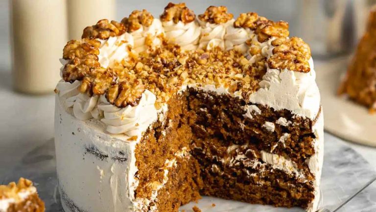 Vegan Coffee Walnut Cake.