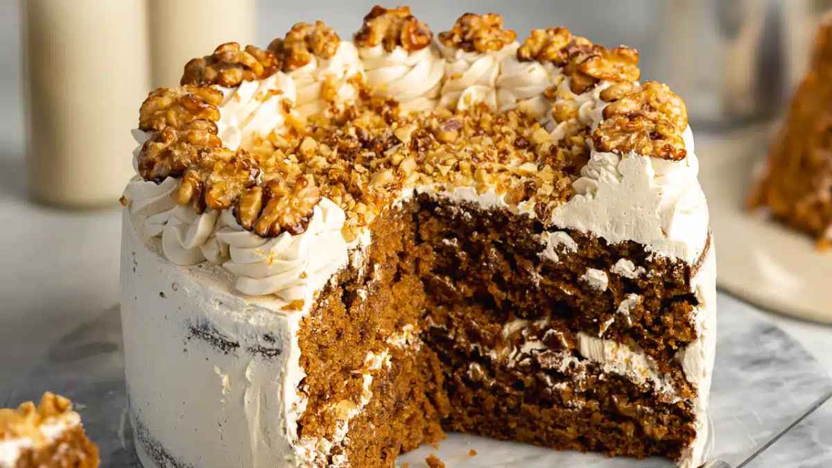Vegan Coffee Walnut Cake.