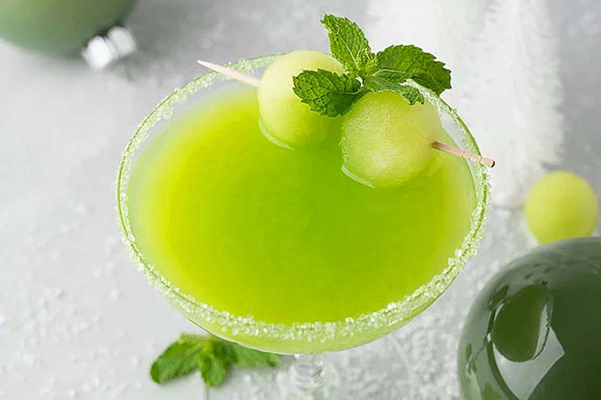 Very Merry Melon Green Cocktail.