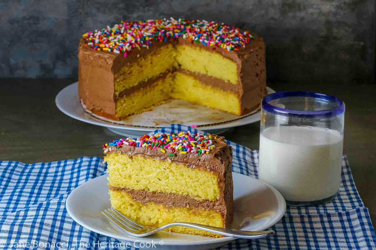 1234 Vanilla Cake With Chocolate Frosting (gluten Free). 