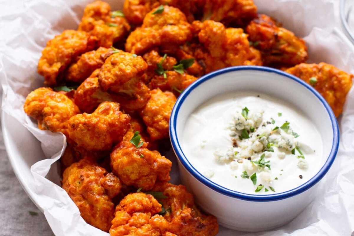 Air Fryer Buffalo Cauliflower. 