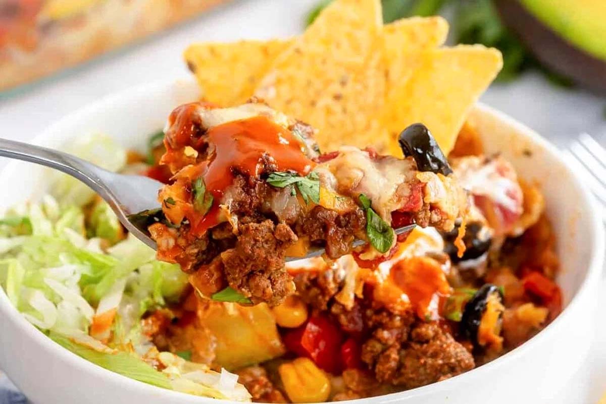 Beef Veggie Taco Bake