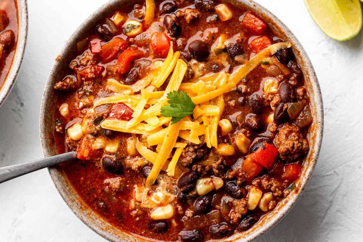 Beef Taco Soup. 