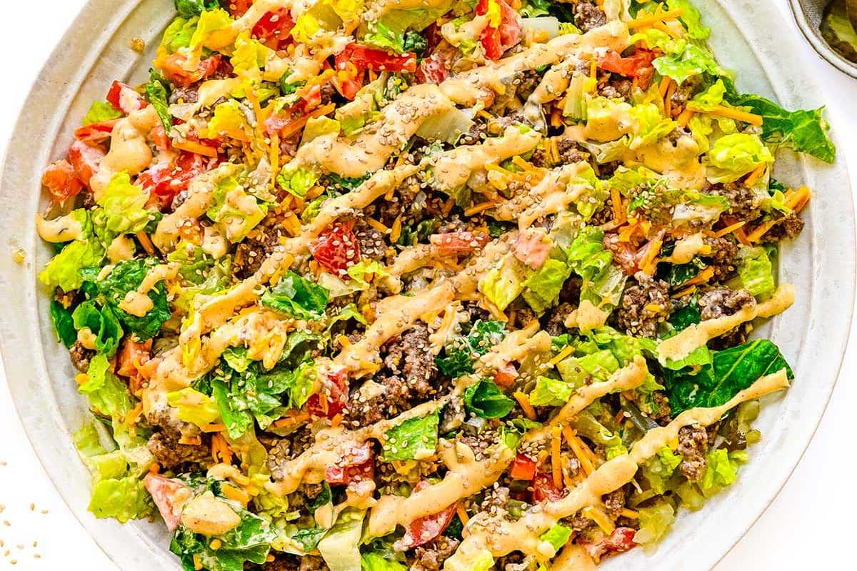 Big Mac Salad Recipe (Cheeseburger Salad).